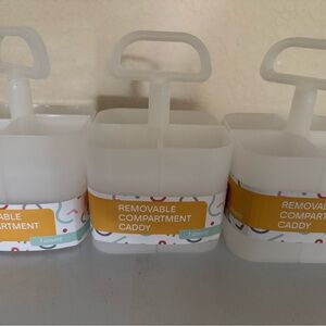 White Removable Compartment Caddy Set of 3